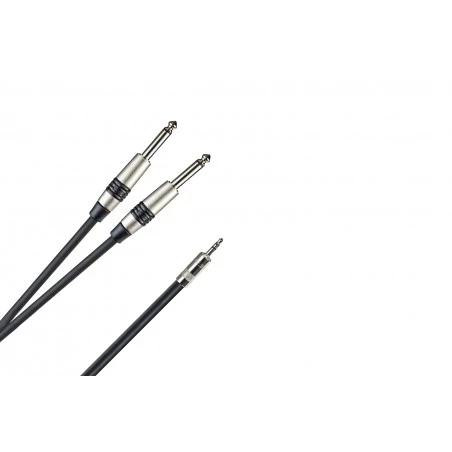 Cable PRO 3,5 Jack M Stereo - 2 X 6,3 Jack M Mono Rean 2 Cable PRO 3,5 Jack M Stereo - 2 X 6,3 Jack M Mono Rean - Imagen 2