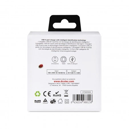 Cargador Inteligente Con 4 Puertos USB 5V 4,8A 2 Cargador Inteligente Con 4 Puertos USB 5V 4,8A - Imagen 2