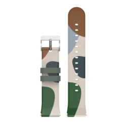 Correa Silicona Blanco/verde 19mm Para Junior O Similar