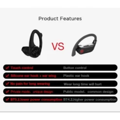 Earbuds Bluetooth Sport Earhook IPX-6 Negros -Outlet Dcutec Tienda earbuds bluetooth sport earhook ipx 6 negros 11