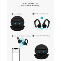 Earbuds Bluetooth Sport Earhook IPX-6 Negros -Outlet Dcutec Tienda earbuds bluetooth sport earhook ipx 6 negros 8