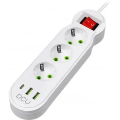 Regleta Multifunción 3 Tomas + 3 Puertos USB (5V/ 2.1A) 10.5W