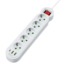 Regleta Multifunción 5 Tomas + 3 Puertos USB (5V/ 2.1A) 10.5W