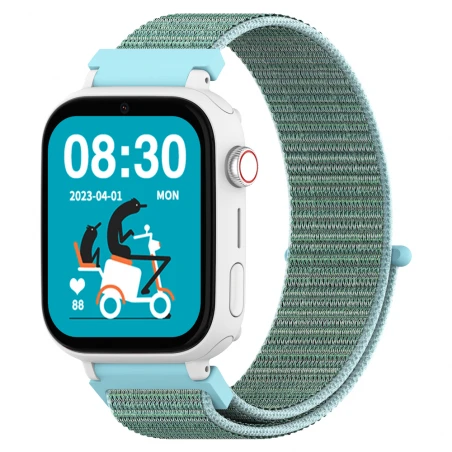 Smartwatch KIDS PRO GPS & Videollamadas Blanco/correa Tela Verde 1 Smartwatch KIDS PRO GPS & Videollamadas Blanco/correa Tela Verde